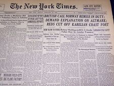 1940 FEBRUARY 19 NEW YORK TIMES - NORWAY REMISS IN DUTY - NT 2888 picture