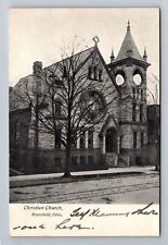 Mansfield OH-Ohio, Christian Church, c1908 Antique Vintage Souvenir Postcard picture
