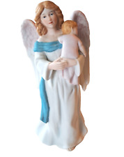 Homco Home Interiors Guardian Angel Holding Child Porcelain Figurine 1434 Vtg picture