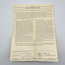 1965 Nasa Security Termination Statement Vintage Paper Ephemera picture