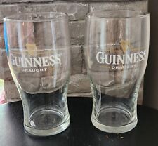 Vintage 2 Guinness Draught 20 Oz Beer Glasses picture