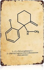 Ketamine Molecule Vintage Style Garage Tin Metal Signs Home Décor 8x12 picture