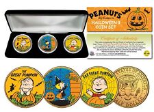 PEANUTS HALLOWEEN The Great Pumpkin Sally 24K JFK Half Dollar 3-Coin Set w/ BOX picture