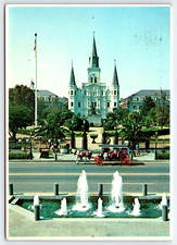 NEW ORLEANS LOUISIANA ST. LOUIS CATHEDRAL JACKSON SQUARE VINTAGE PHOTO POSTCARD picture