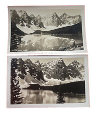 RPPC Moraine Lake Banff National Park Alberta Canada Postcard Lot x 2 Cards picture