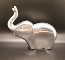 Elephant Paperweight Figurine Solid Aluminum Dynasty Galleries Trunk Up picture