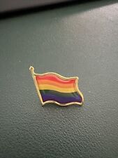 Wavy Flag 6 Color Wide Rainbow Enamel Lapel Pin Gay Pride LGTBQ New picture