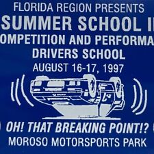 1999 Driver School SCCA Sports Car Race Moroso Palm Beach Raceway Plaque picture