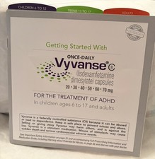 VTG 2011 "GETTING STARTED DAILY VYVANSE" ADHD INFO BOOKLET Pharma Rep Logo New picture