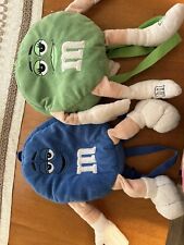 Green M&M's Girl and Blue M&M’s Backpack Set Great Condition picture