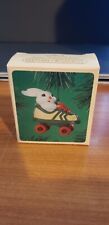 Vintage Hallmark Roller Skating Bunny Rabbit Christmas Ornament 1984 picture