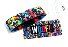 ZOX **WOOF** Silver Strap Large Wristband w/Card NIP DOGS picture