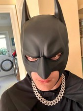 Dark Knight Full Head Cowl Latex Mask One Size for Cosplay Halloween Costume picture